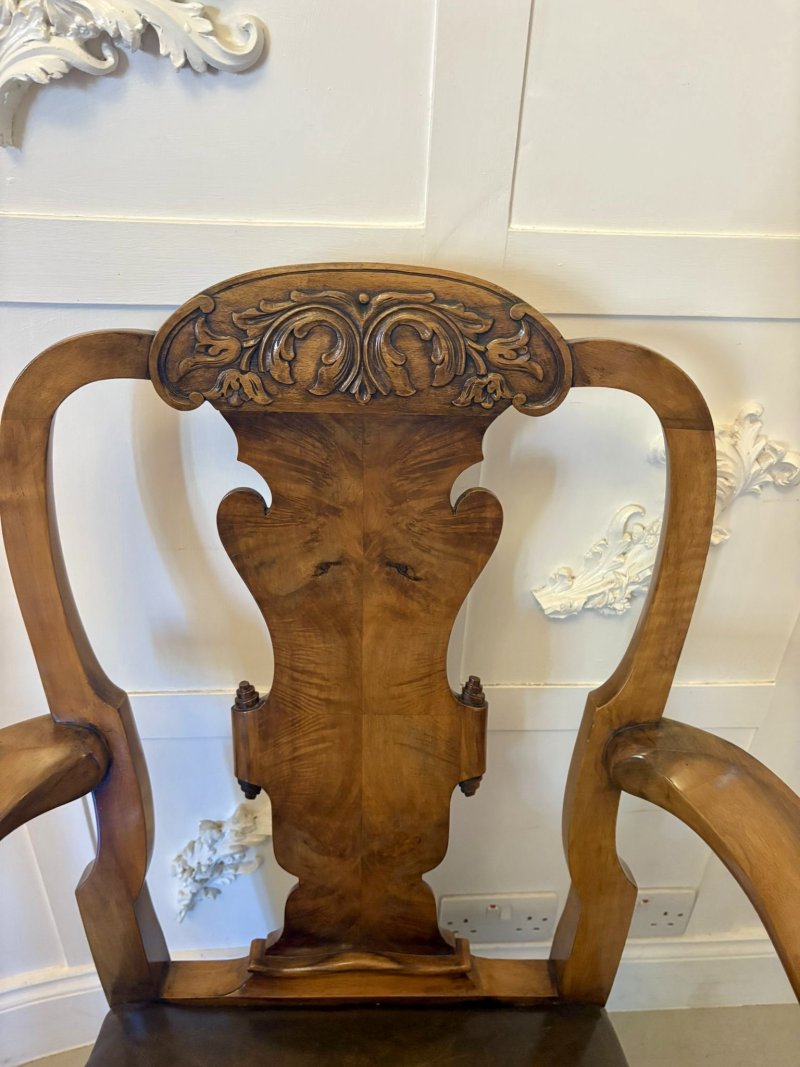 Outstanding Quality Pair of Antique Victorian Carved Walnut Desk Chairs - Image 10